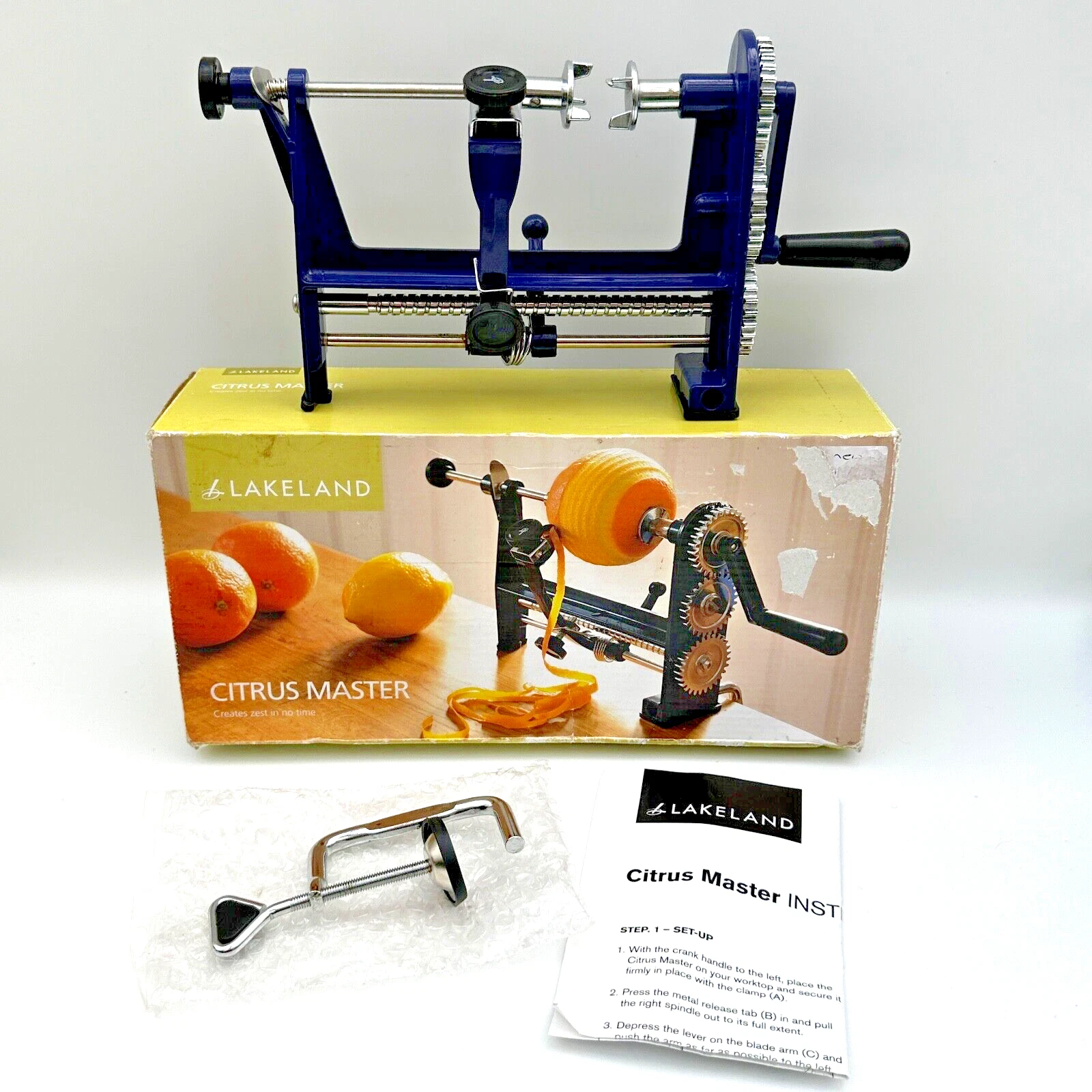 Lakeland Citrus Master Peeler Blue Gloss with Chrome attachments
