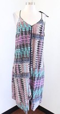 Akemi + Kin Anthropologie Riviera Asymmetrical Hem Printed Tassel Tie Dress Sz S