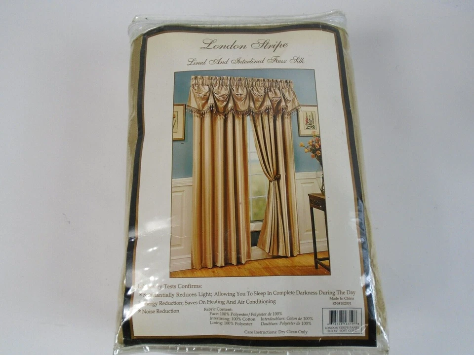 Tira de Londres Suave Dorado Habitación Oscurecimiento 54"x84" Panel de Cortina Varilla Bolsillo/Pestaña Trasera Foto 2 de 4