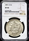 1891-O $1 Morgan Silver One Dollar - NGC XF 45   CC39