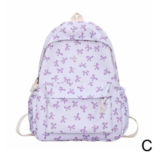 Nylon Schoolbag Cute School Bags for Girls Teen Bow Backpack Causal Travel E9N5 - Picture 27 of 29