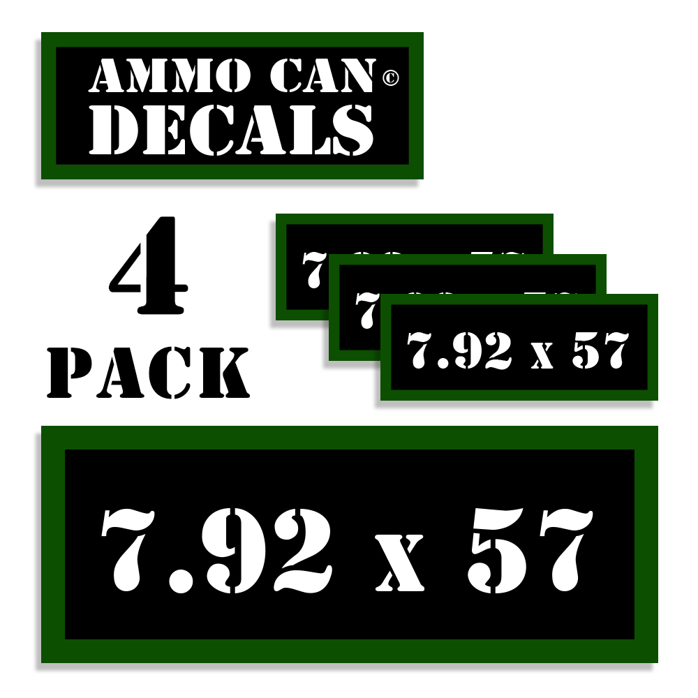 7.92 X 57 Ammo Can Labels Ammunition Case stickers decals 4 pack 3