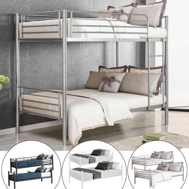 metal bunk beds frame twin over twin size ladder kid teen adults split 2  beds