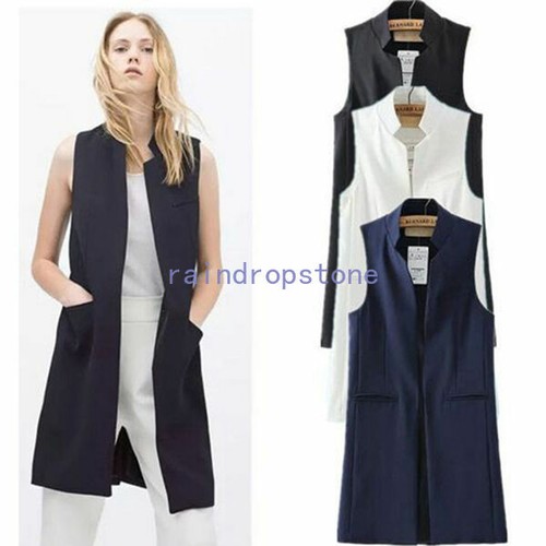 Women Outerwear Coat Sleeveless Long 
