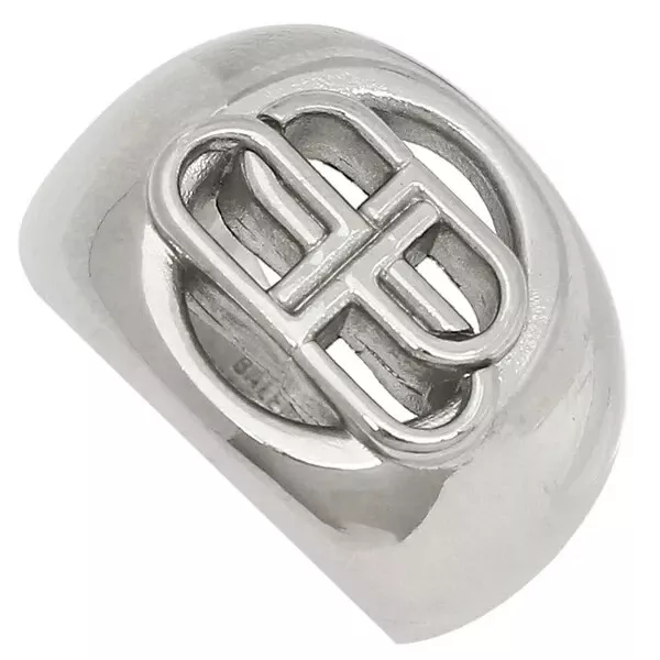 BALENCIAGA RING ACCESSORIES BB SIGNET RING LOGO SILVER WOMENS Size 52 54 60 NEW