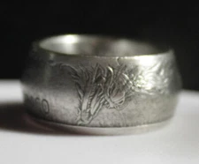 Handmade 2024 S Korea ZI:SIN Draco - YOT Dragon .999 Silver Coin Ring Sz 9 to 15