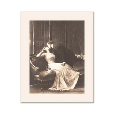 Romantic Couple Vintage Image Poster Print Paper Or Foam