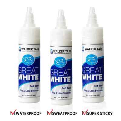 Walker Tape Great White 1.4oz Glue Soft Bond Adhesive Mens Toupee Poly Lace Wig
