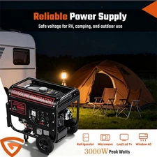 3KW 110V&220V Portable IGas Inverter Generator Manual Start Camping RV Travel