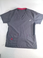 Carhartt Scrub Set Womens Large Gray Medical Top Pants Stretch Uniform (P)