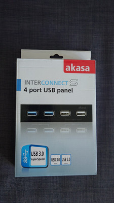Akasa InterConnect 4 Port USB Panel 3,5 Zoll USB3.0 USB2.0