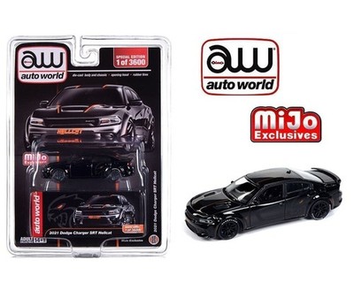AUTO WORLD - BLACK - 2021 DODGE CHARGER SRT HELLCAT  - MIJO USA EXCLUSIVE