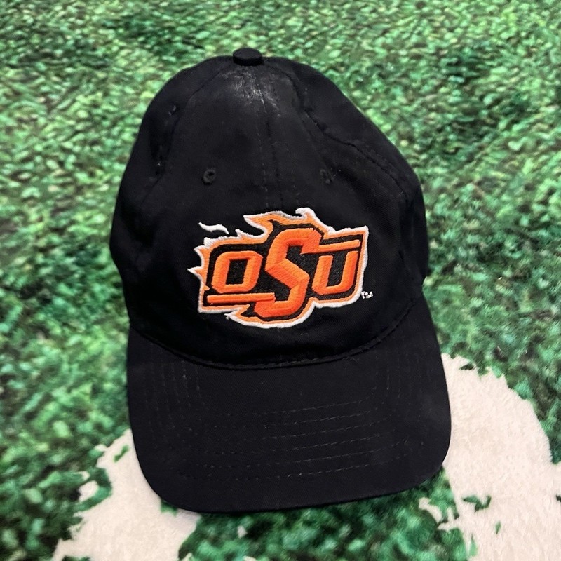 PING Golf Hat Adjustable Oklahoma State University OSU Black Orange Cotton