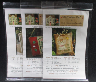 Lot of 3 All Dolled Up! Christmas Cross Stitch Patterns - Little House Ndlwrk
