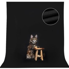 5x7ft Black Backdrop Background for Photography, High Density Polyester Fabri...