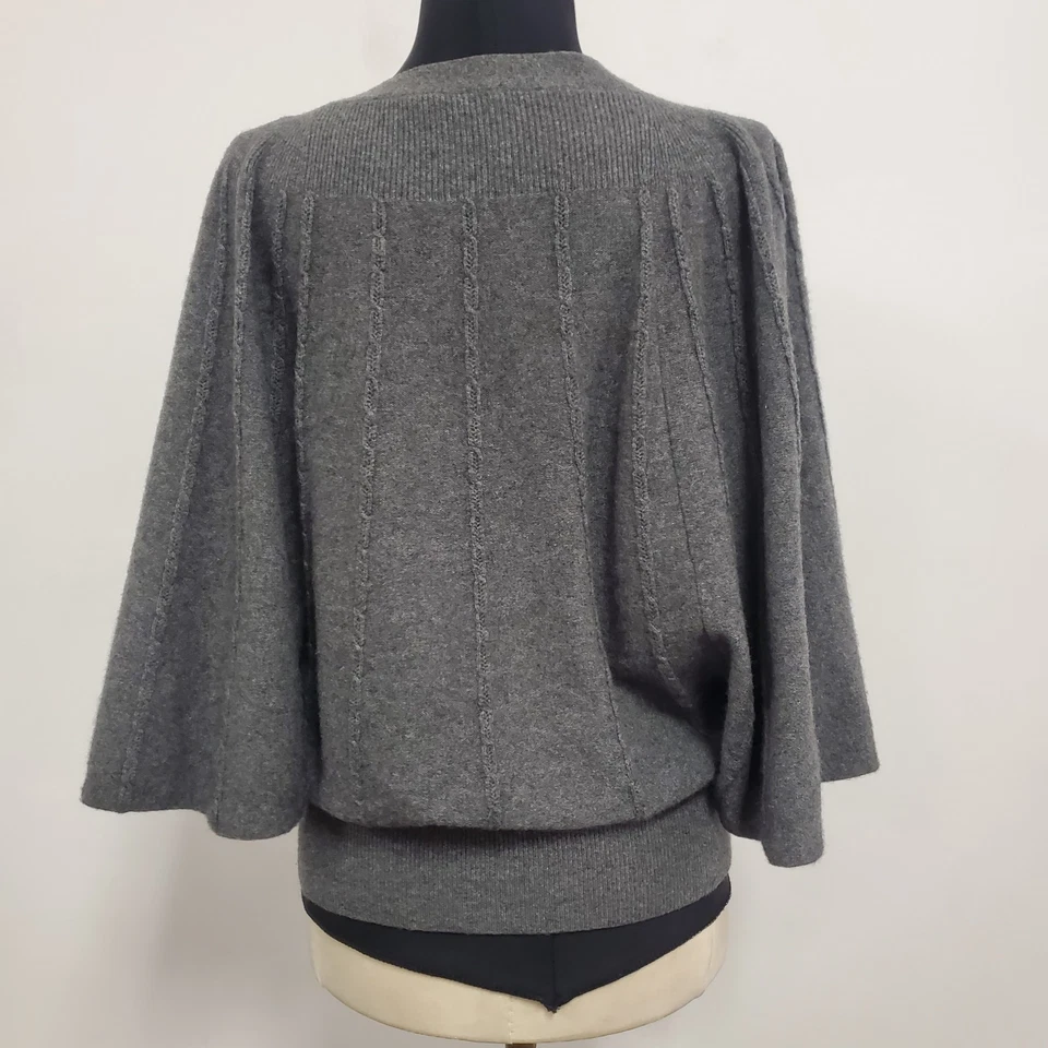Cárdigan Triángulo Y2K Cachemir Talla L Suéter Dolman Gris Dinero Antiguo Capa Blaire Foto 3 de 4