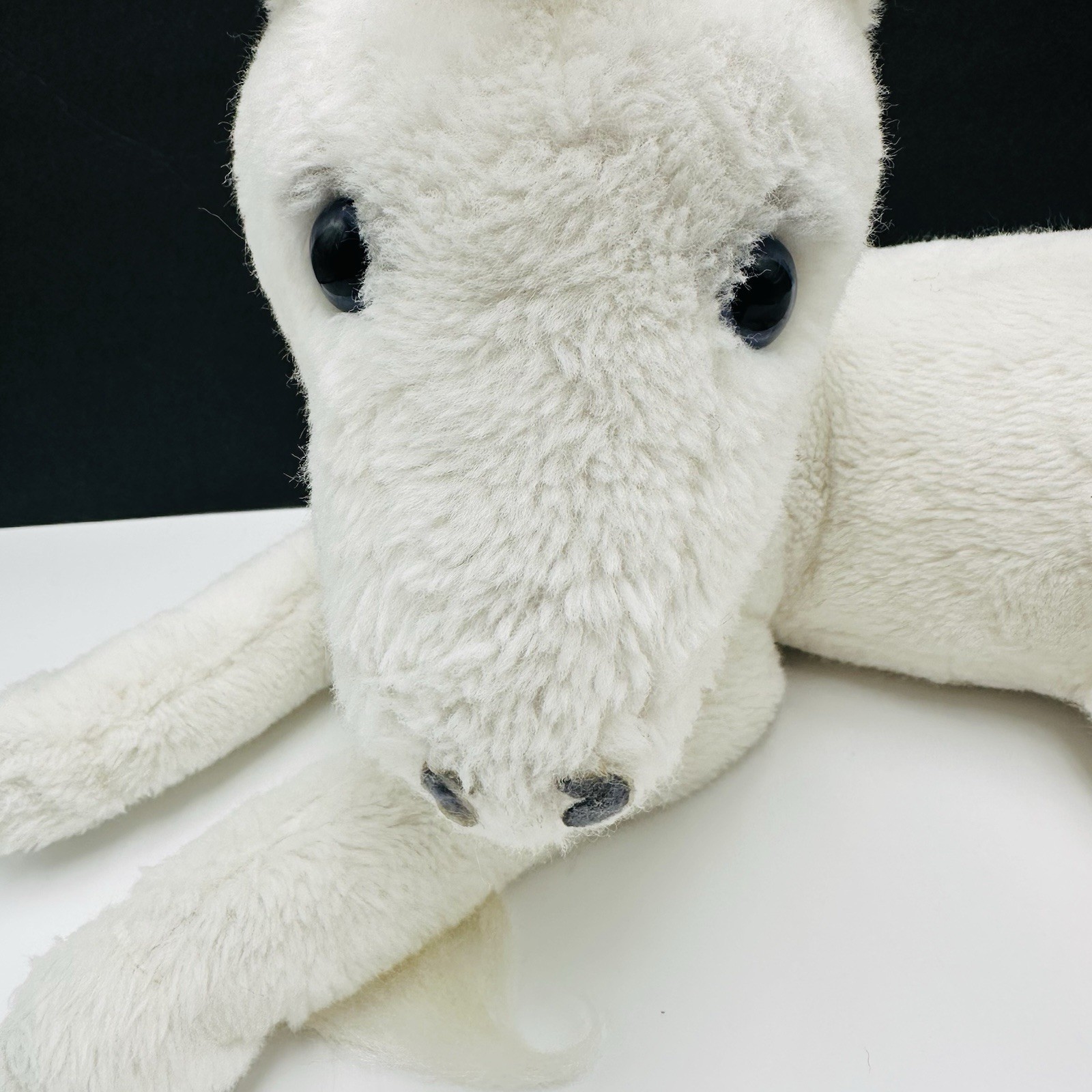 Vintage Dakin Pillow Pets White Unicorn Lying Down Collar 1978 Stuffed Plush 16”