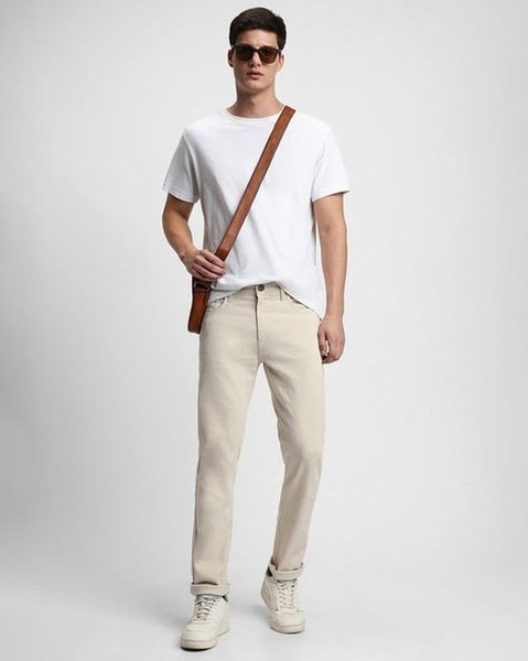 Men Iceberg Jeans Beige Cotton 30 / S / 44