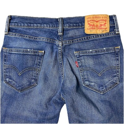 Levis 511 30x30 Mens Blue Denim Jeans Straight Leg Actual Inseam 30