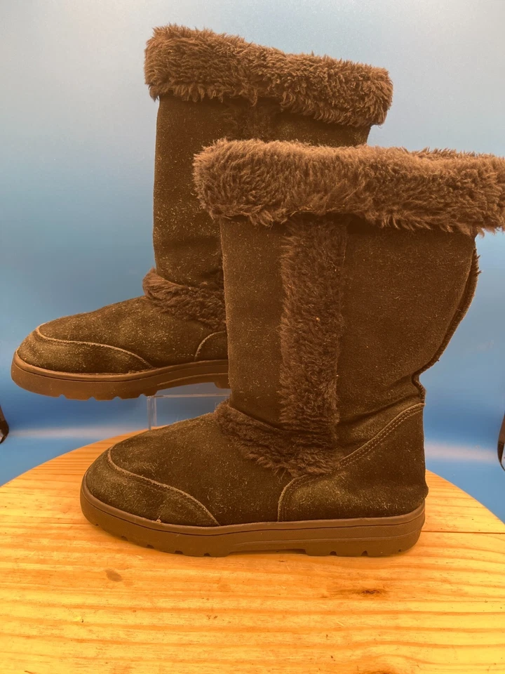 Style & Co. Bootie Witty Women's Sz 9M Black Faux Suede Cold-Weather Fur Trim - Image 2 of 4