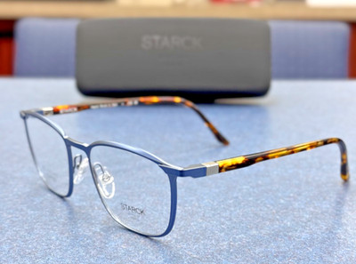 Starck SH2079 Eyeglasses   Blue Frame, Tortoise Temples   Biomechanical Hinge