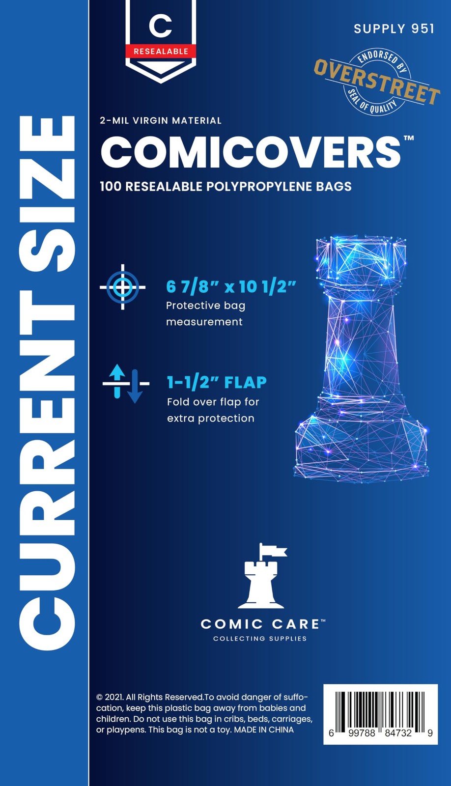 Current Polypropylene Resealable Comic Bags (100 Count)