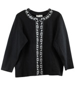 C D Daniels Black Women's Blazer Top Long Sleeve Front Full Zip 1X 024
