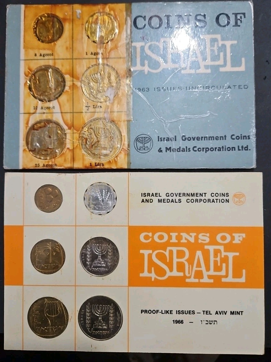 1966 & 1963 Israel Proof-Like Issues Coins Of Israel (IS