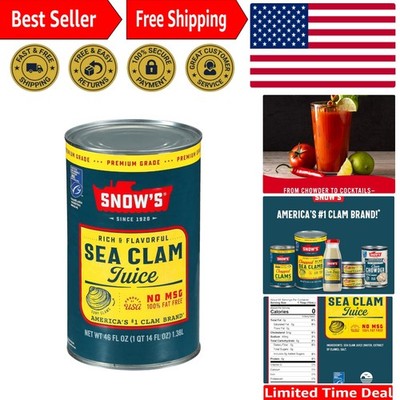 46 oz  Sea Clam Juice - Gluten Free, Rich Ocean Flavor, MSC Certified