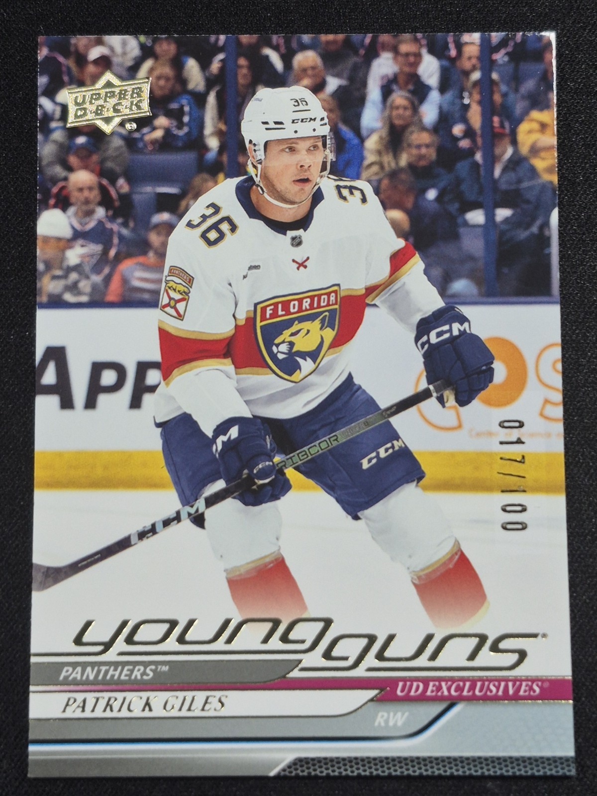 2024 Upper Deck Series 2 Young Guns Exclusives /100 Patrick Giles #476 Rookie RC