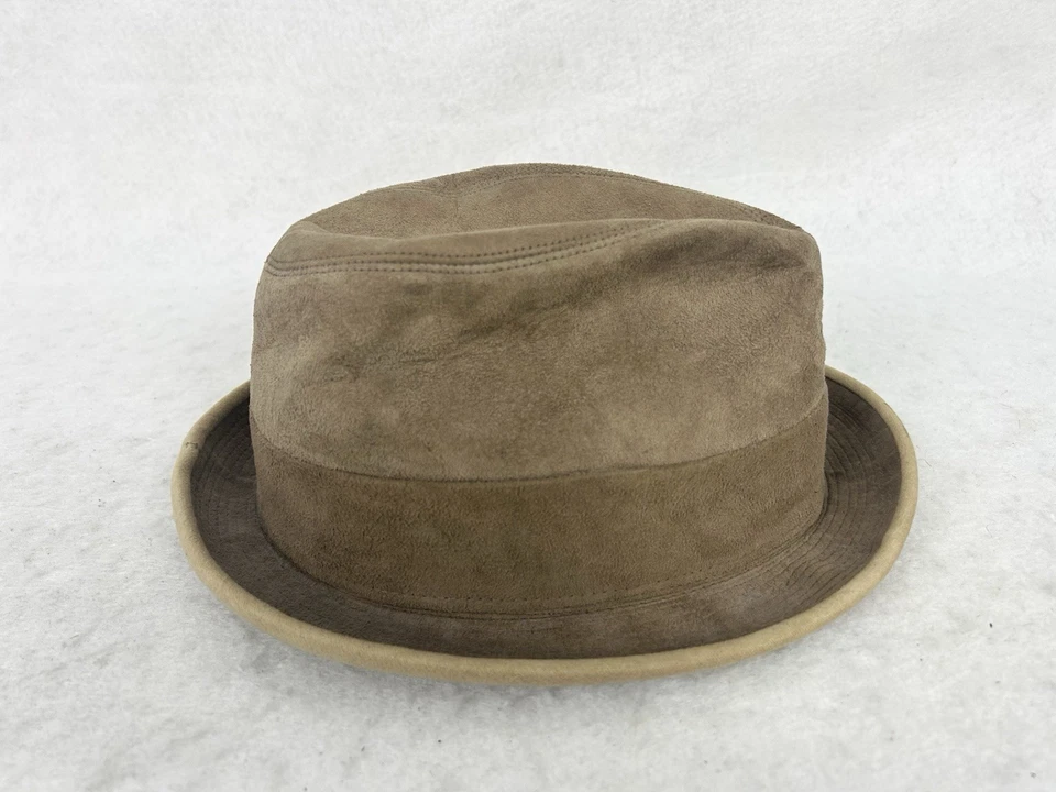Sombrero Dobbs Fedora Cuero Marrón Hombre De Colección Raro Foto 4 de 4