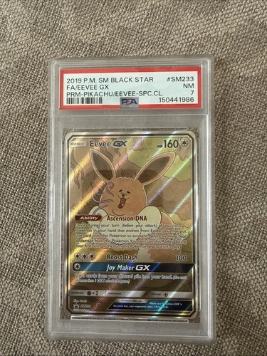 2019 Pokemon Eevee GX SM233 Sm Black Star Promo Holo - PSA 7