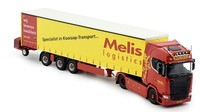 Tekno - Scania S Highline 4X2 3-Achs-PlanenanhäNger + Gabelhubwagen - 1/50 - ...