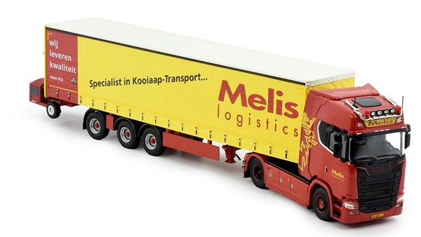 Tekno - Scania S Highline 4X2 3-Achs-PlanenanhäNger + Gabelhubwagen - 1/50 - ...-image