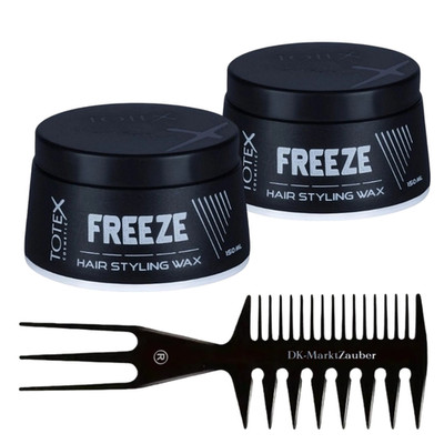 Totex Freeze Haarwachs 2x150ml + Kamm | Extra Starker Halt | Matteffekt | Unisex