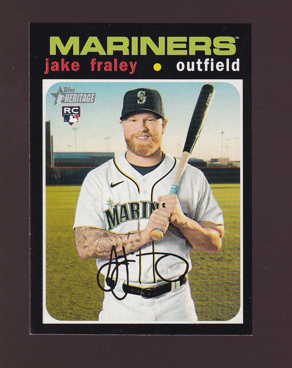 2020 Topps Heritage Jake Fraley Rookie #547 Seattle Mariners