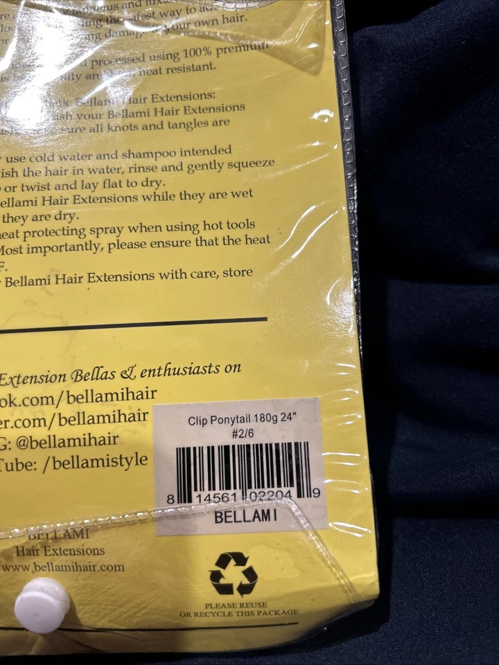 Clip cola de caballo Bellami 180 g 24 pulgadas Foto 3 de 3