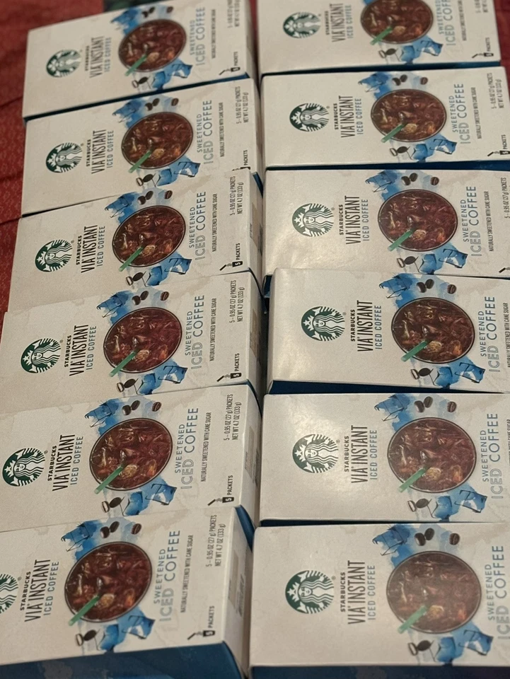 12 Pack Starbucks Via Sweetened Iced Coffee 60 Packets Total Bundle! May 2026