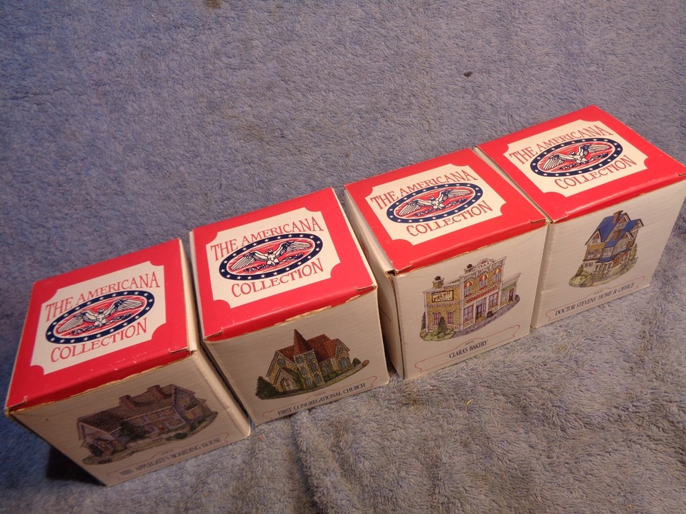 Vtg 1990's Liberty Falls Americana Collection Village 4 Lot Bakery Home ...