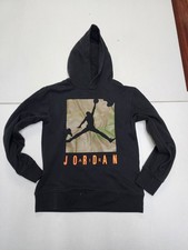 Air Jordan Youth Size Medium Black Graphic Print Hooded Sweatshirt