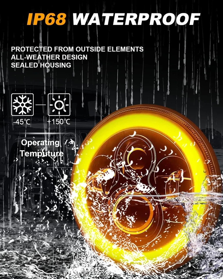 7英寸圆形LED大灯白色光环DRL投影仪适用于福特型号A 1930 1931 — 第 4/4 张图片