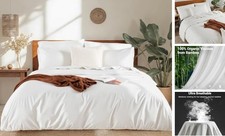 Duvet Cover Queen Set, Ultra Soft, Duvet Cover 100 Queen 90"x90" White