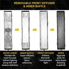 Glow Glow EZ Lock 12x56" Quick Strip Rectangular Bowens Mount Softbox w/External