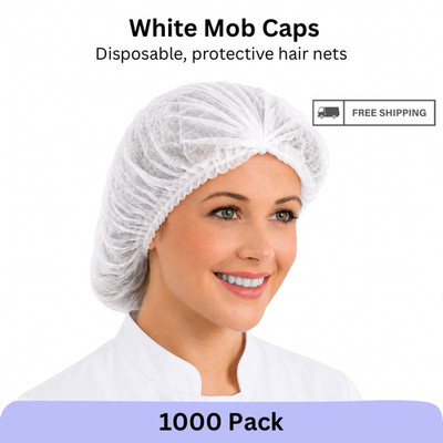 Vanity UK Mob Caps (1000) Einweg weiß Haarnetz Spray Bräune Salon Gastronomie