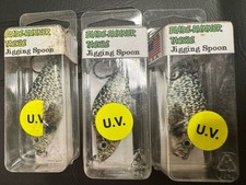 Blade Runner Tackle Jigging Spoon 1-1/4 Oz UV True Image Black Crappie Lot Of 3
