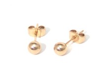 Ball Stud Earrings Implant Grade Titanium 5mm Yellow Gold PVD ASTM F136