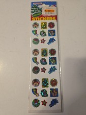 VTG Noteworthy Prismatic Christmas Stickers USA Sealed 1997 NOW Rainbow Tree
