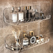 Acrylic Bathroom Shelf No Drill Wall Mounted Shower Organizer Shampoo Holder