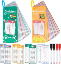 PEASUG Multiplication and Division Flash Cards 30 Pcs, 0-12 Math Flash Cards wit
