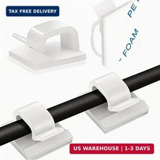 150 PCS Adhesive Cable Wire Clips Black, Outdoor Cable Management Wire Organizer
